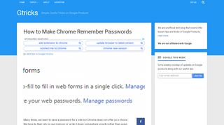 
                            9. How to Make Chrome Remember Passwords - Gtricks