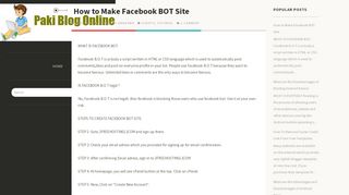 
                            5. How to Make Facebook BOT Site ~ Paki Blog Online