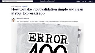 
                            7. How to make input validation simple and clean in your Express.js app