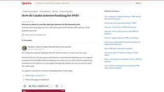 
                            5. How to make internet banking for PNB - Quora