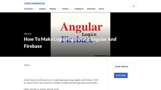 
                            1. How To Make Login Page Using Angular And Firebase
