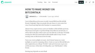 
                            13. HOW TO MAKE MONEY ON BITCOINTALK — Steemit