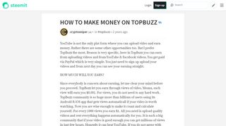 
                            11. HOW TO MAKE MONEY ON TOPBUZZ — Steemit