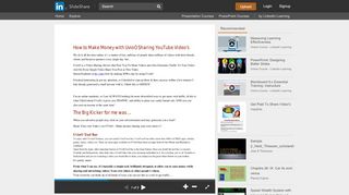 
                            2. How to make money with UvioO sharing youtube video's - SlideShare