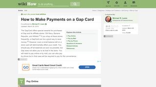
                            6. How to Make Payments on a Gap Card (with Pictures) - wikiHow