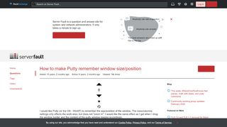 
                            8. How to make Putty remember window size/position - Server Fault