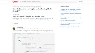 
                            10. How to make secure logins in Flask using Flask-Security - Quora