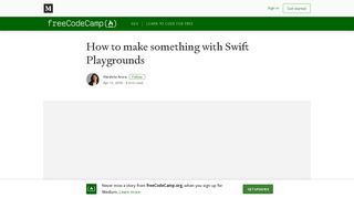 
                            12. How to make something with Swift Playgrounds – freeCodeCamp.org