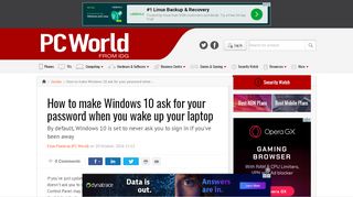 
                            11. How to make Windows 10 ask for your password when you wake up ...