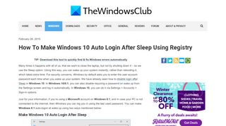 
                            6. How To Make Windows 10 Auto Login After Sleep Using Registry