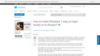 
                            8. How to make Windows 7 easy to login locally or to domain? - Microsoft