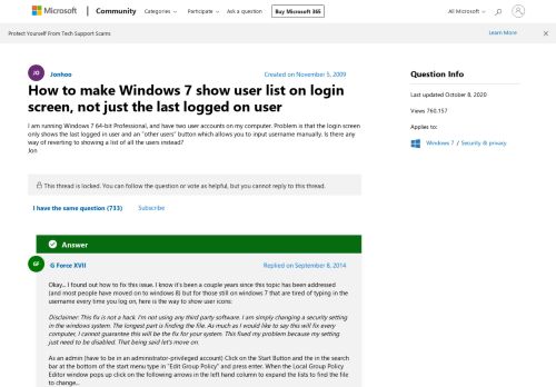 
                            1. How to make Windows 7 show user list on login screen, not just the ...