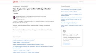 
                            13. How to make your self invisible by default on Skype - Quora