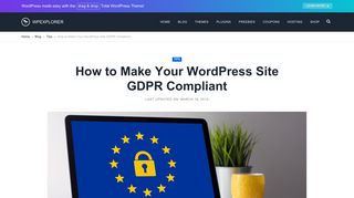 
                            10. How to Make Your WordPress Site GDPR Compliant - WPExplorer
