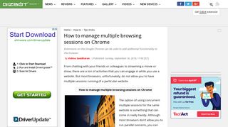
                            7. How to manage multiple browsing sessions on Chrome - Gizbot News