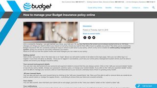 
                            3. How to manage your Budget Insurance policy online