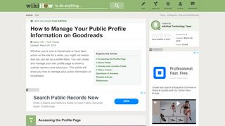 
                            12. How to Manage Your Public Profile Information on Goodreads