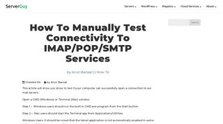 
                            9. How To Manually Test Connectivity To IMAP/POP/SMTP Services
