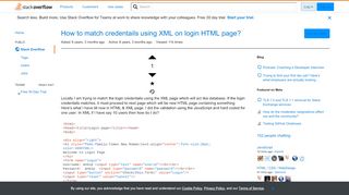 
                            3. How to match credentails using XML on login HTML page? - Stack ...