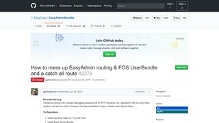 
                            1. How to mess up EasyAdmin routing & FOS UserBundle and a catch all ...