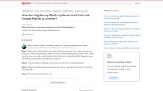 
                            13. How to migrate my Clash royale account from one Google Play ID to ...