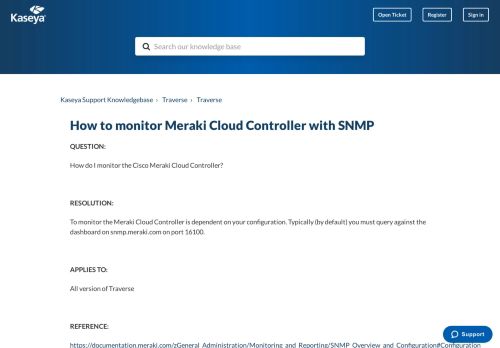 
                            10. How to monitor Meraki Cloud Controller with SNMP – Kaseya ...