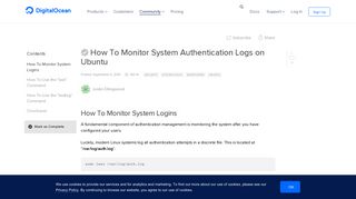 
                            8. How To Monitor System Authentication Logs on Ubuntu | DigitalOcean