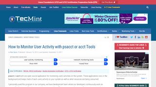
                            12. How to Monitor User Activity with psacct or acct Tools - Tecmint