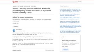 
                            9. How to move my new site made with Wordpress under temporary domain ...