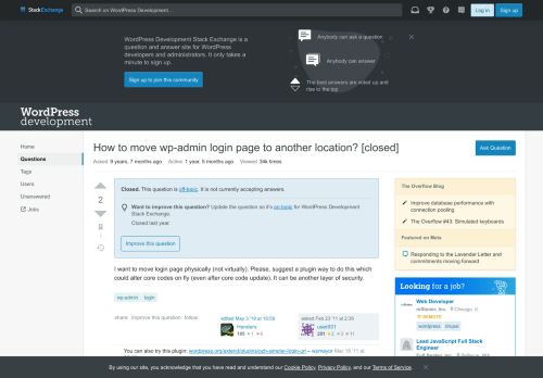 
                            1. How to move wp-admin login page to another location? - WordPress ...