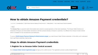 
                            6. How to obtain Amazon Payment credentials? - ELEX