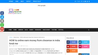 
                            4. HOW to online earn money from clixsense in india hindi me - Free teck ...