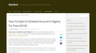 
                            11. How To Open A Clickbank Account In Nigeria For Free (2018). – NoHitch