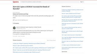 
                            7. How to open a DEMAT Account for Bank of Baroda - Quora