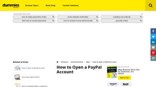 
                            3. How to Open a PayPal Account - dummies