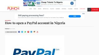 
                            9. How to open a PayPal account in Nigeria – Punch Newspapers