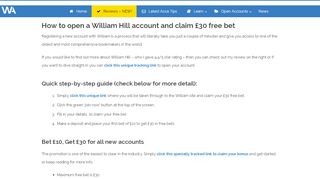 
                            8. How to open a William Hill account and claim £25 free bet | What Acca