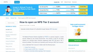 
                            13. How to open an NPS Tier 2 account - ClearTax