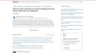 
                            2. How to open and chat on my own whatsapp account online when I lost ...
