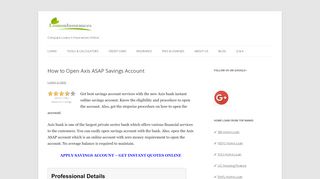 
                            8. How to Open Axis ASAP Savings Account | loans n Insurances