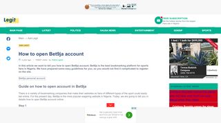 
                            5. How to open Bet9ja account ▷ Legit.ng