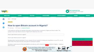 
                            4. How to open Bitcoin account in Nigeria? ▷ Legit.ng