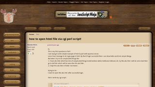 
                            8. how to open html file via cgi perl script! (perl forum at Coderanch)