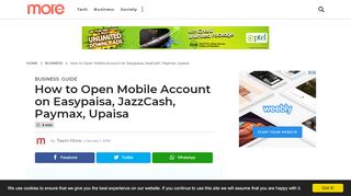 
                            4. How to Open Mobile Account on Easypaisa, JazzCash, ...