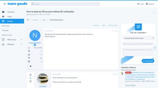 
                            13. How to open my FB account without ID verification | Tom's Guide Forum