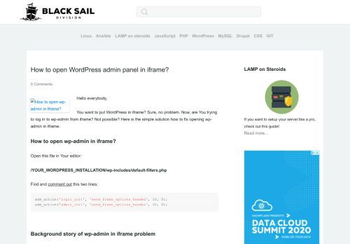 
                            3. How to open WordPress admin panel in iframe? - Black Sail Division