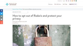 
                            13. How to opt out of Radaris and protect your privacy | ReputationDefender