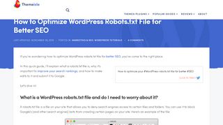 
                            12. How to Optimize WordPress Robots.txt File for Better SEO - ThemeIsle