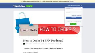 
                            7. How to Order I-FERN Products? | Facebook