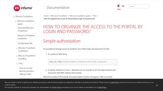 
                            3. How to organize the access to the portal by login and password ...